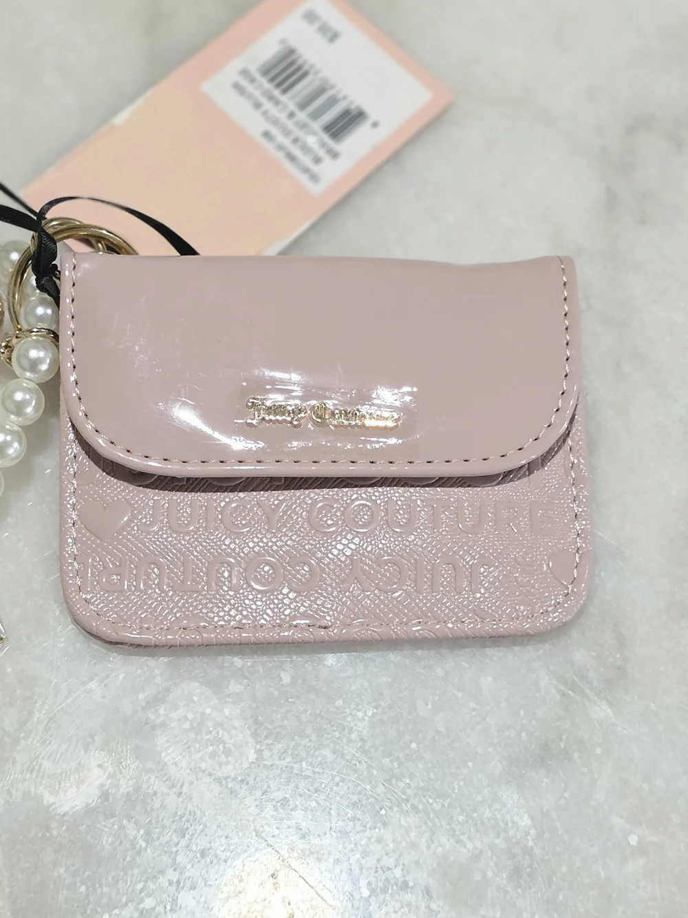 NWT Juicy Couture Bracelet & Card Case Set Dusty Blush Pink